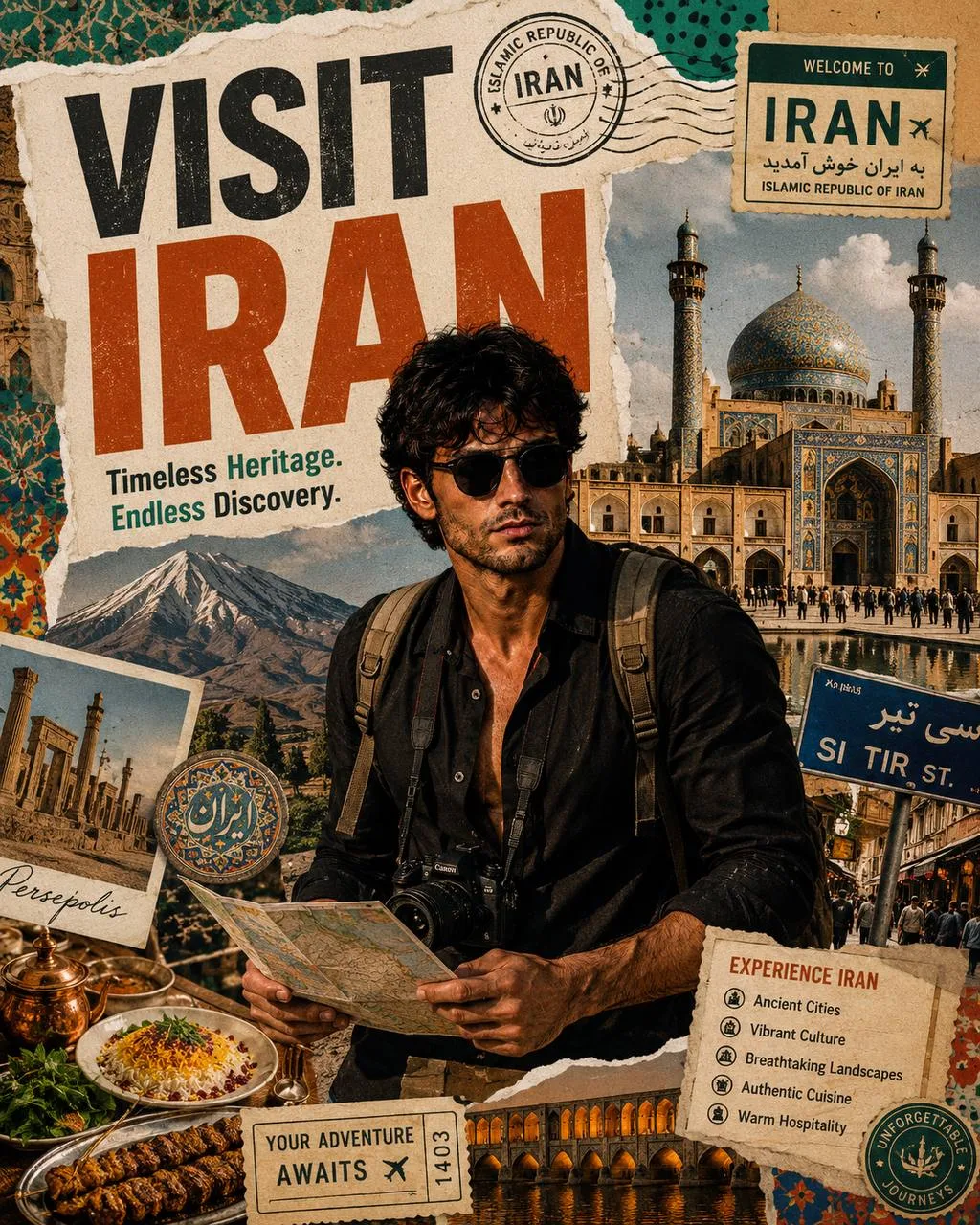 پوستر سفر {ایران} — Girly AI image prompt