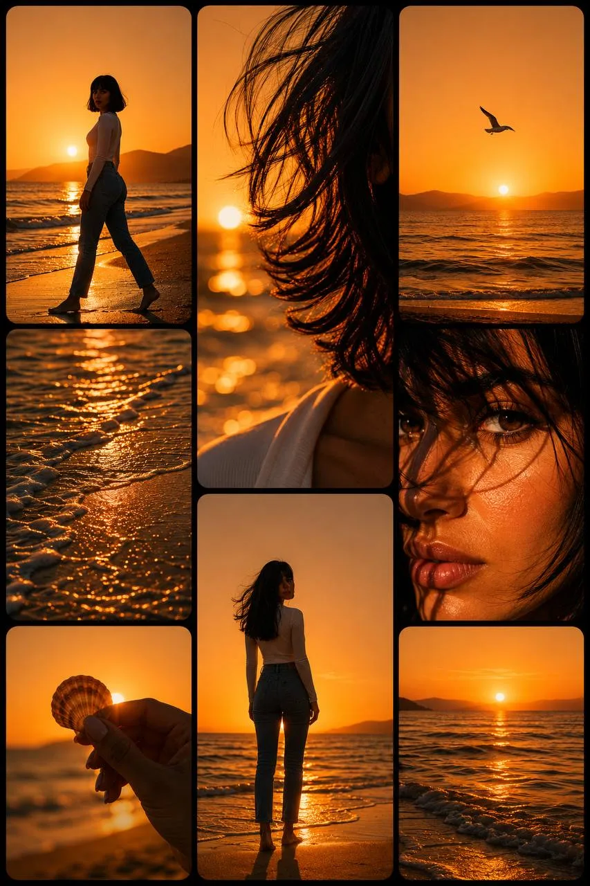 Sunset on the beach — Girly AI image prompt